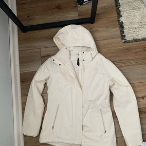 Cream north face coat